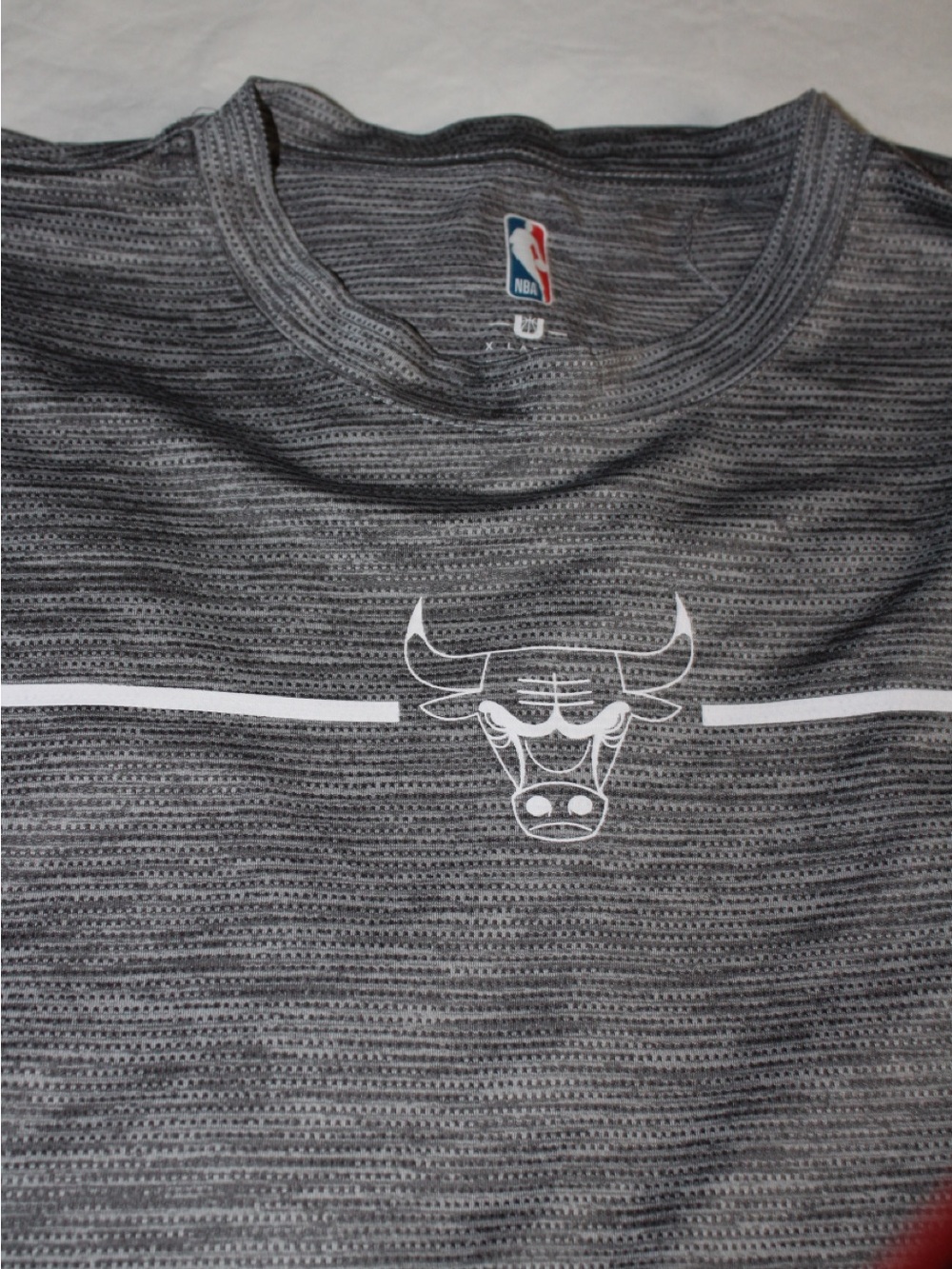 NBA Chicago Bulls Gray Athletic Tee with White Logo